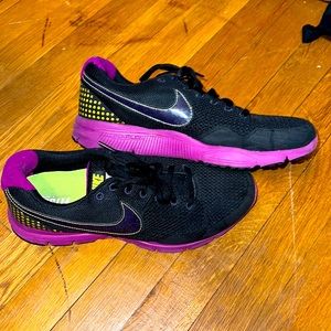 Nike Lunarlon black and purple sneakers